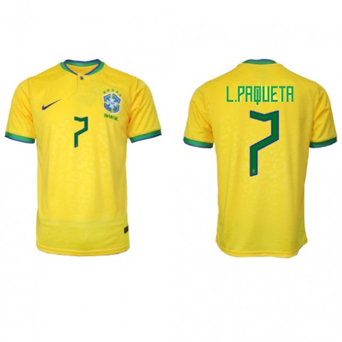 Fotbalové Dres Brazílie Lucas Paqueta #7 Domácí MS 2022 Krátký Rukáv